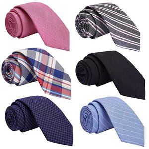 Mens 6 Piece Cotton Handmade Skinny Neckties